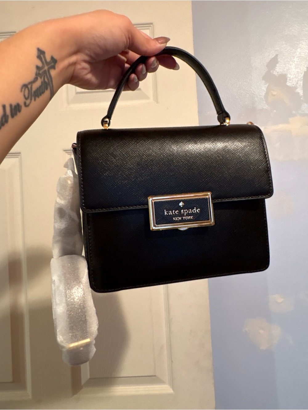 Kate Spade Reagan Black Top Handle Crossbody Purse New